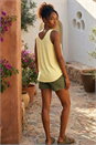 Light Yellow Stretch Jersey Vest Top, Image 3 of 4