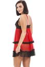 Red Sheer Babydoll With Thong, Image 3 of 6