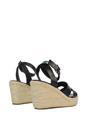 Black 'Kala' Espadrille Strappy Platform Wedge Heel Sandals With Ankle Strap, Image 6 of 6