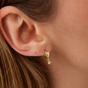Gold Heart Huggie Hoop Drop Earring, Image 2 of 5