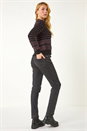 Black Dusk Metallic Fluffy Stripe Knit Jumper, Image 3 of 5
