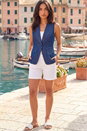 Indigo Longline Button Waistcoat Jacket, Image 2 of 5