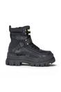 Black Womens Combat High Ankle Boots-ASPHA-COM, Image 1 of 7
