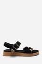 Black Iridia Double Buckle Low Wedge Sandal, Image 3 of 6
