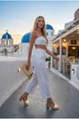 Gold iKrush Gold Cordelia Rhinestone Strap Block Heel Sandals, Image 5 of 5