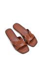 Brown 'Charley' Open Toe  Slip On Slider Sandals With Square Toe, Image 5 of 5