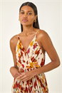 Rust Abstract Tassel Trim Maxi Dress, Image 4 of 5