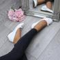White AJVANI White Low Mid Wedge Heel Comfort Court Shoes, Image 5 of 6