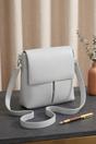 Grey Flap Front Cross Body Bag - Uinayan, Image 1 of 2