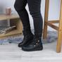 Black AJVANI Black Low Wedge Comfort Button Ankle Boots, Image 5 of 6