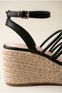 Black iKrush Black Olivia Womens Strappy Espadrille Platform Sandals, Image 8 of 8