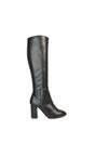Black XY LONDON Black 'Jen' Knee High Block Heeled Boots With Zip Fastening, Image 1 of 6