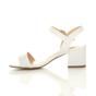 White AJVANI White Mid Block Heel Strappy Sandals, Image 3 of 6