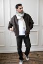 Cream Chunky Striped Scarf, Image 3 of 5