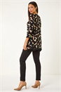 Black Abstract Print Hanky Hem Tunic, Image 3 of 5