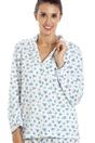 Blue Camille Lingerie Blue Ditsy Floral Print Cotton Pyjama Set, Image 5 of 5