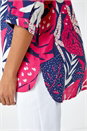 Fuchsia Palm Print Tunic Top, Image 5 of 5