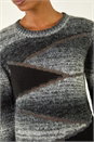 Black Colour Block Knit Jumper, Image 5 of 5