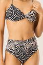 Black Mono Swirl Bikini Top, Image 3 of 4