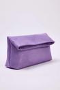 Lilac Soft Suede Foldover Clutch Bag, Image 2 of 4