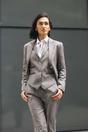 Grey Infinity Leather Grey Womens 3 Piece Plain Grey Formal Office Suit, Image 2 of 8