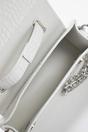 White Textured Crossbody Mini City Bag, Image 2 of 3