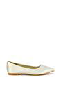 Ivory XY LONDON Ivory 'Alessia' Pointed Toe Low Heel Bridal Ballerina Pump Shoes, Image 1 of 5