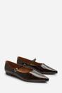 Tortoishell Novalee Pointed Toe Mary Jane Front Strap Ballet Flats, Image 4 of 7
