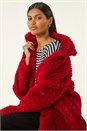 Red Curly Soft Borg Coat, Image 1 of 5