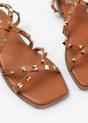 Tan 'Montana' Gladiator Sandal With Stud Detail, Image 3 of 3