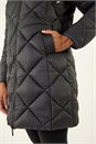 Black Diamond Quilt Padded Coat, Image 6 of 6