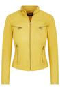Yellow Slim-Fit Leather Biker Jacket-Tulsa, Image 2 of 7