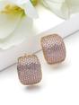 Light Pink AVANT-GARDE PARIS Light Pink Pavé Dome Stud Earrings, Image 3 of 3