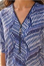 Blue Printed Zip Front Top, Image 4 of 4