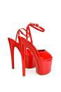 Red XY LONDON Red 'Sunshine' Strappy Peep Toe Stiletto High Heel Platform Shoes, Image 5 of 5