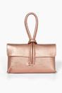 Rose Gold Metallic Italian Leather Wristlet Clutch Bag, Image 1 of 5