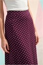 Burgundy Polka Dot Midi Skirt, Image 4 of 4