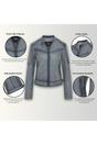 Grey Quilted Leather Biker Jacket-Horten, Image 3 of 6