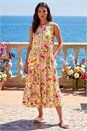 Ivory  Fruit Print Tiered Midi Dress, Image 1 of 4
