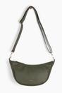 Khaki Etre Khaki Faux Leather Half Moon Crossbody Bag, Image 1 of 5