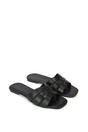 Black XY LONDON Black 'Luci' Strappy Slider Sandals With Square Toe, Image 5 of 5