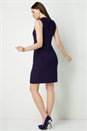 Navy  Embellished Wrap Twist Dress, Image 3 of 5