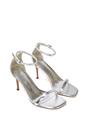 Silver XY LONDON Silver 'Emma' Strappy Stiletto High Heels With Ankle Strap, Image 6 of 6