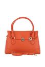 Orange Premium Leather Shoulder Bag with Detachable Crossbody Strap, Image 1 of 4