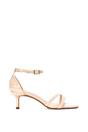 Beige 'Lea' Open Toe Strappy Low Kitten Heel Sandal Shoes, Image 1 of 5