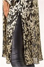 Gold Foil Leaf Print Plisse Kimono, Image 5 of 5