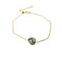 Gold 18ct Gold Vermeil Plated Adjustable Emerald May Birthstone Bracelet, Image 1 of 1