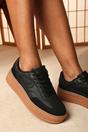Black 'Yulia' Low Wedge Lace up trainer, Image 6 of 6