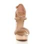 Rose Gold High Heel Crossed Straps Platform Sandals, Image 6 of 6