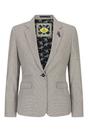 Beige Infinity Leather Beige Women's Beige Tweed Wool Blend Blazer, Image 1 of 5